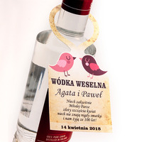 Zawieszki na wódkę weselną - dekoracje weselne zawieszki na wódkę weselną